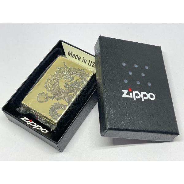 ZIPPO[ジッポー]2面連続加工 DRAGON ドラゴン 真鍮メッキいぶし 2BI-DR3 |  | 03