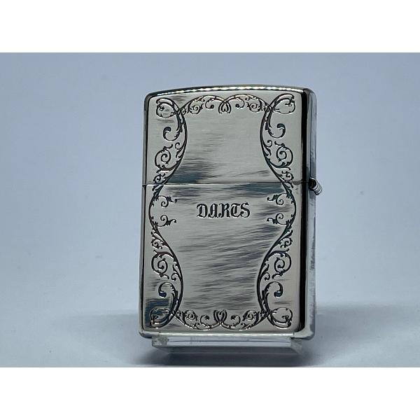 ZIPPO[ジッポー]両面加工 アンティーク ダーツ ウッド シルバーイブシ 
