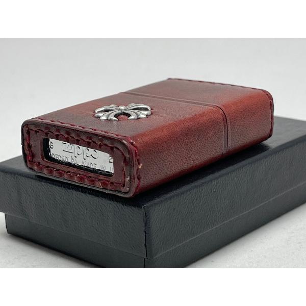 ZIPPO[ジッポー]ワンポイントメタル 革巻クロス ヴィンテージレッド 2CM-3RD | ZIPPO | 03