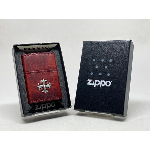 ZIPPO[ジッポー]ワンポイントメタル 革巻クロス ヴィンテージレッド 2CM-3RD | ZIPPO | 04