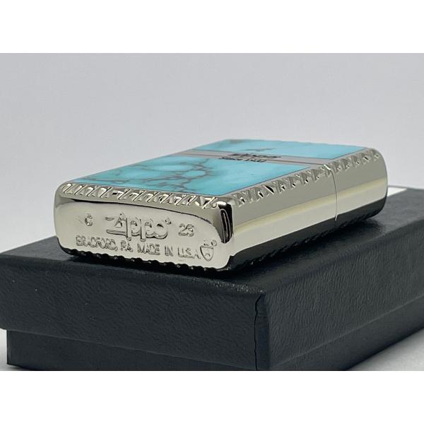 ZIPPO[ジッポー]アーマー 両面加工 クロスカットシリーズ ターコイズ 