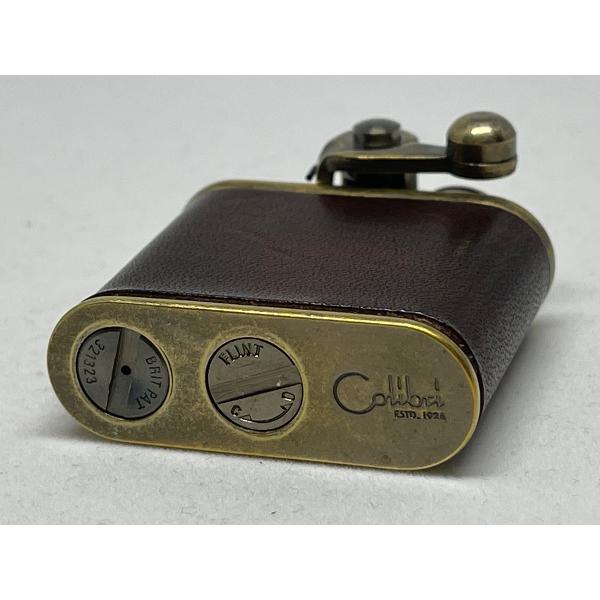 Colibri[コリブリ]フリントオイルライター ブラスバレル革巻き茶 308 