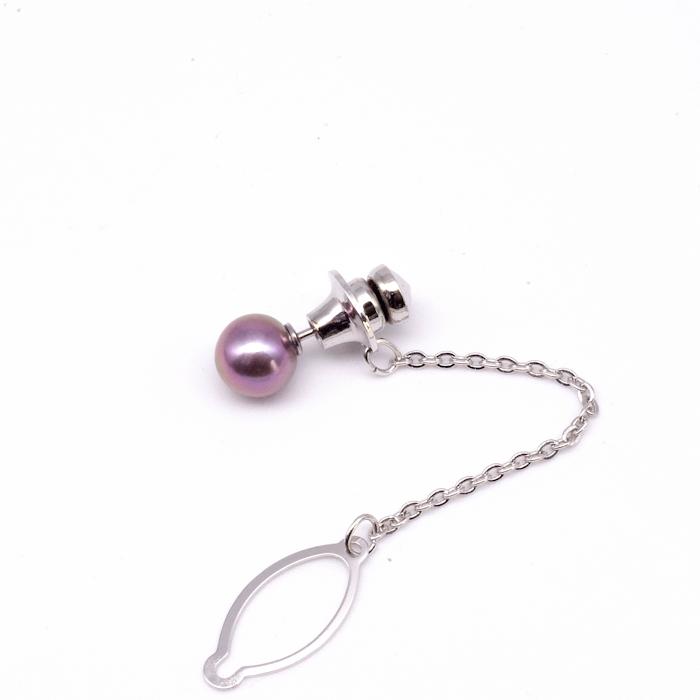 あこや真珠タイタック 7.5〜8mm ブラック系 パール