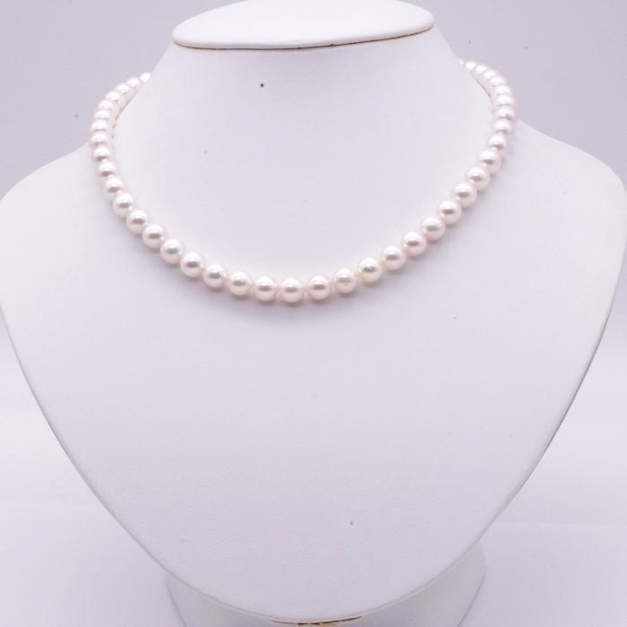 7.5−8mmあこや真珠ネックレスセット ホワイト系 冠婚葬祭 入園