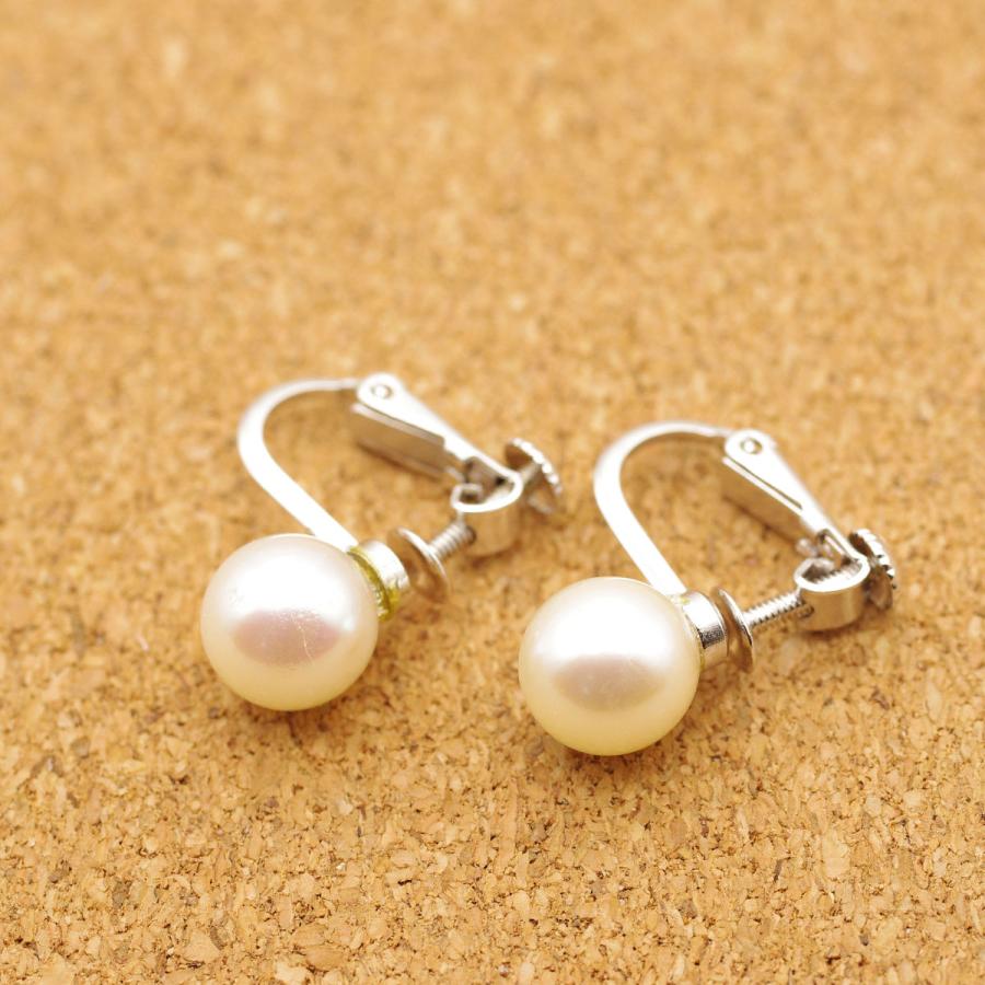 あこや真珠ペンダント＆イヤリングセット 8mm ホワイト系 シルバー