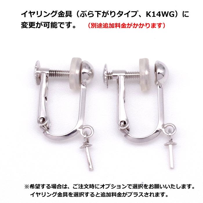 黒蝶真珠ピアス ブラック系 グレー系 10.5mm K14WG イヤリング  