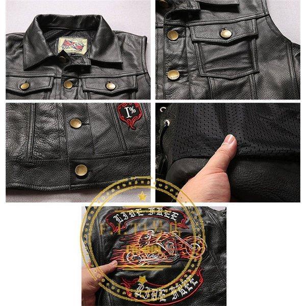 レザーベスト メンズファッション バイク革ベスト パンク風 ライダーメンズ ラム革バイクベスト ライダースベスト トップス
