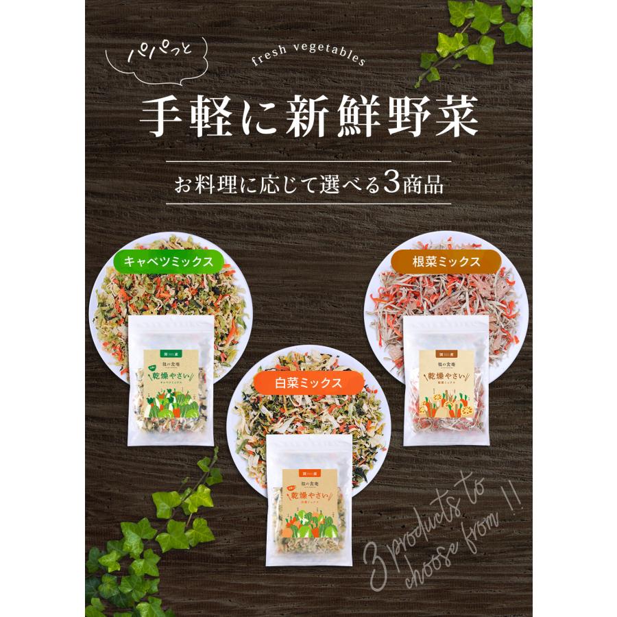 甲羅組 国産 乾燥 カット 野菜 ミックス 3種から選べる キャベツ 白菜