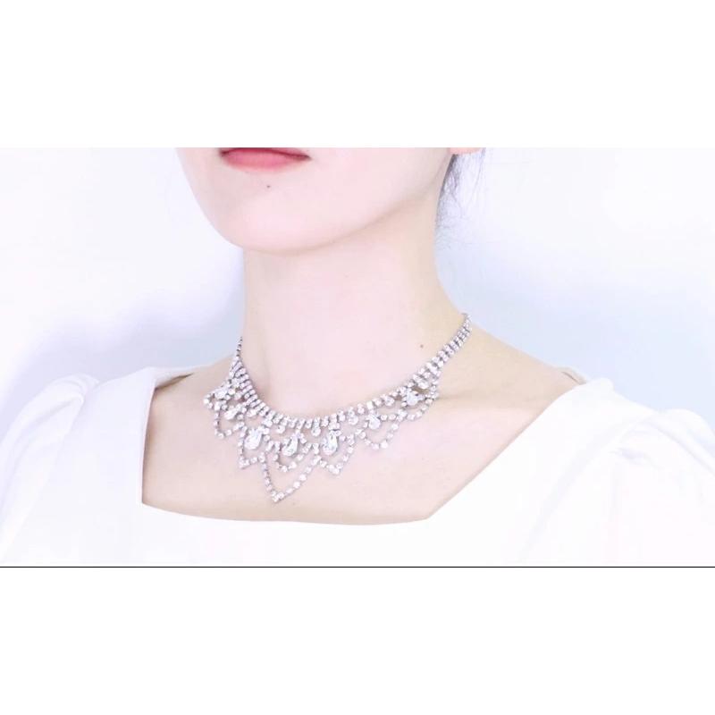 ブライダル ネックレス rose rosa レディース ラインストーン レディース ウェディングジュエリー 披露宴 二次会 パーティー 演奏会 日々の定番の画像