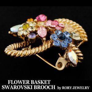 【スワロフスキー】フラワー クリスタル ゴールド ブローチ コサージュ 楽天市場】SWAROVSKI(スワロフスキー) ブローチ 花 フラワー