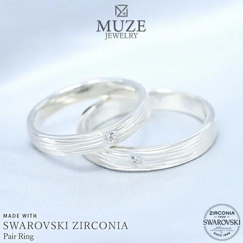 MUZE JEWELRY 指輪 ペアリング シルバー925プラチナ仕上げ ハートキューピッド Heart&Cupid プラチナ 仕上げ SV925 ジルコニア シルバーリング