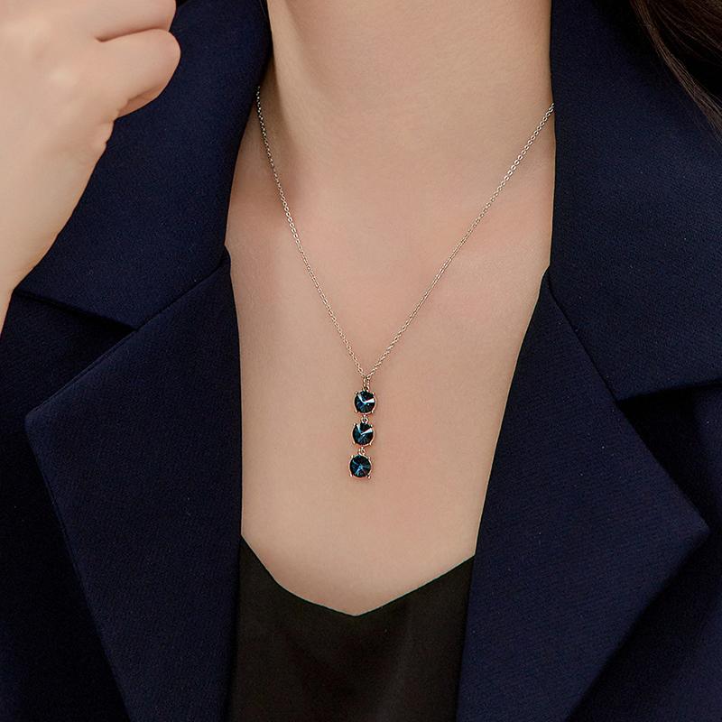 ネックレス 6mm スワロフスキークリスタル ドロップネックレス (8