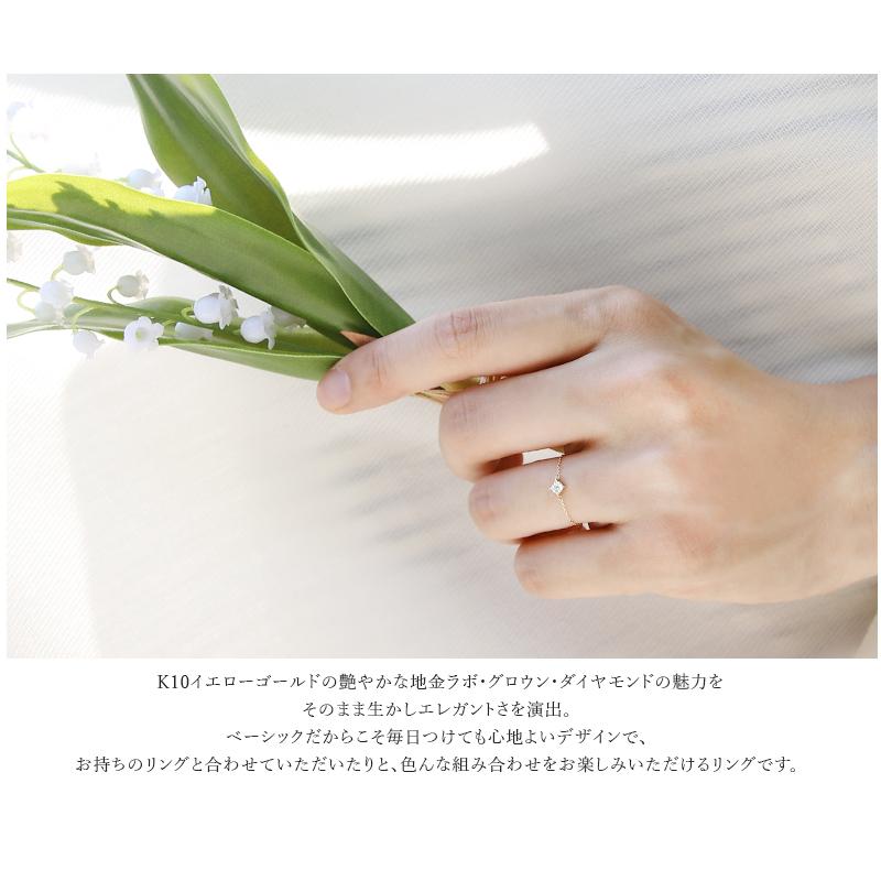 ラボグロウンダイヤモンド チェーンリング リング 指輪 0.10ct