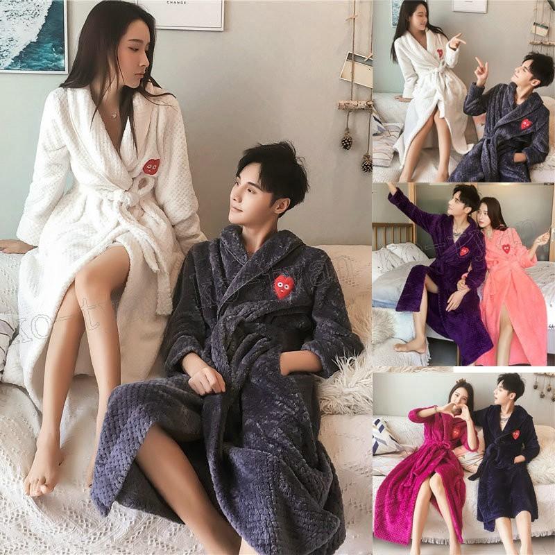 ランキング上位のプレゼント 長袖 部屋着 カップル あったか ペア ナイトガウン パジャマ メンズ レディース ルームウェア ガウン バスローブ 着る毛布 ロング バスラップ パジャマ カラー 女1 Garces Org