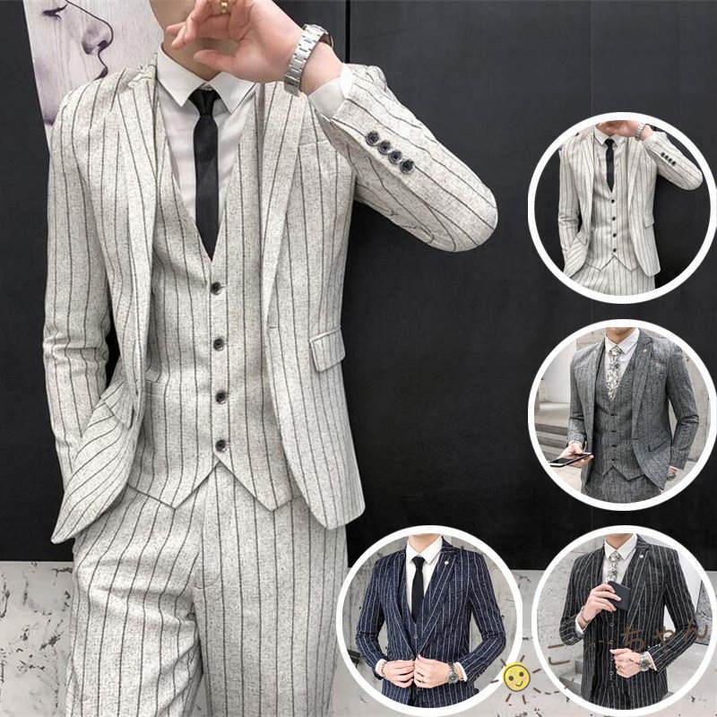 季節のおすすめ商品 冠婚葬祭 結婚式 紳士服 細身 ストライプ柄 ３点スーツセットアップ スリーピーススーツ3ピーススーツ メンズ ビジネススーツ ３点ス スリーピーススーツ3ピーススーツ メンズ ビジネススーツ ビジネススーツ Miguelsaco Com