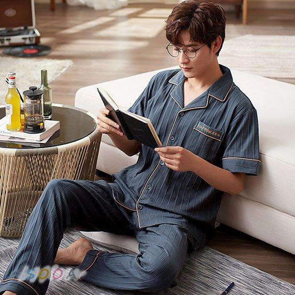 パジャマ メンズ 春夏 半袖 ルームウェア セットアップ Tシャツ 前開き ズボン ロングパンツ 部屋着 寝巻き 柔らか 快適 体型カバー 大きいサイズ 可愛い 新品 パジャマ カラー ダックグレー Www Finstart Hr