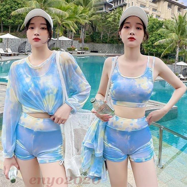 体型カバー 水着 レディース 水着セット ショットパンツ ラッシュガード タンクトップ セパレー ずっと気になってた