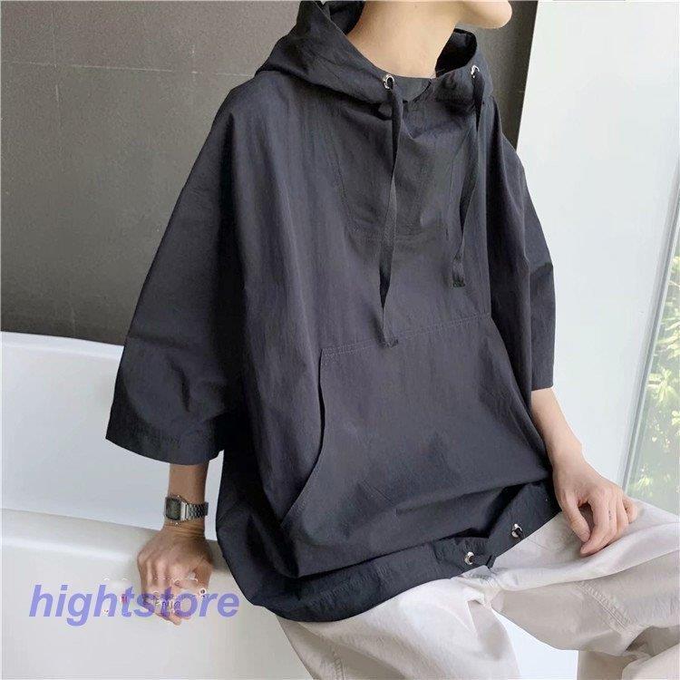 パーカー メンズ 半袖パーカー プルオーバー トップス 夏 夏服 無地 メンズファッション おしゃれ 薄手 父の日 正規品販売