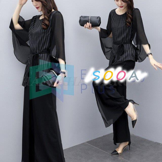 日本に 50代 40代 30代 代 ドレス お呼ばれ 結婚式 パーティードレス 黒 セパレート 袖あり かっこいいパンツドレス セットアップ ウエストマーク 大きいサイズ パーティドレス サイズ S Www Ldlab It