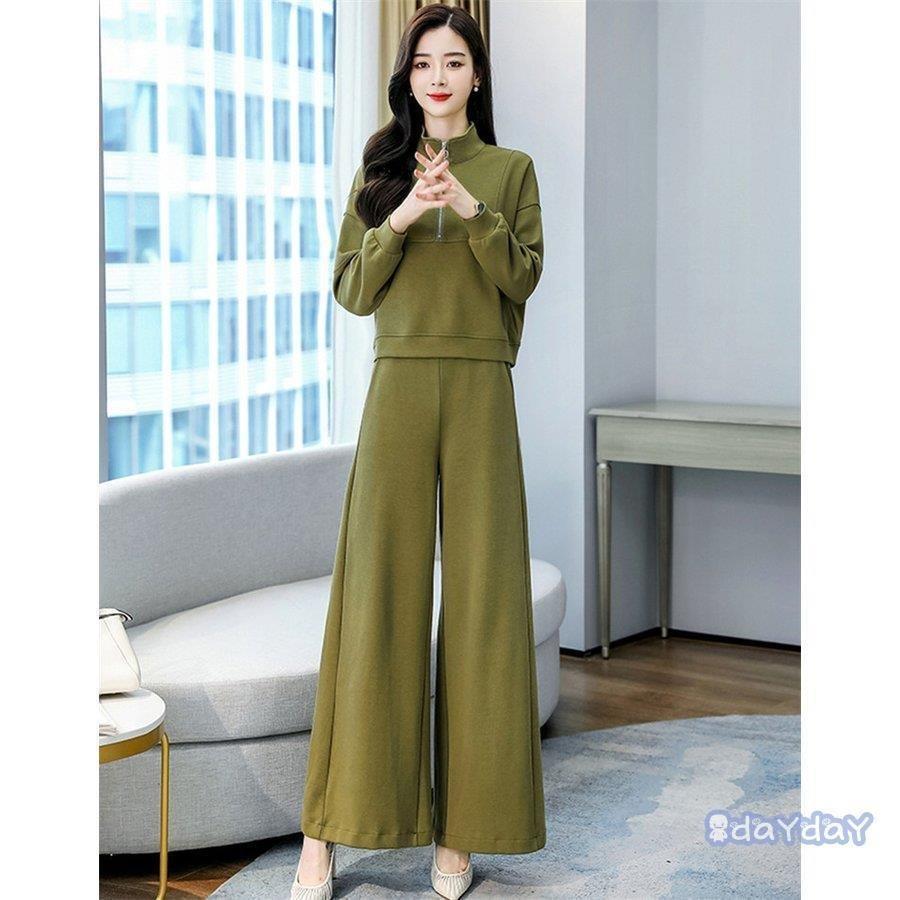 レディースファッション 和風 セットアップ レディース 秋 冬 40代 コーデ カジュアル 長袖トップス Tシャツ ガウチョパンツ 長ズボン 大きいサイズ きれいめ おしゃれ 着痩せ 通勤 上品 新品 9lptqknvkq Minirunukevents Com