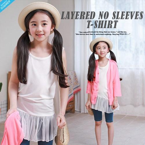 レイヤードノースリーブ Tシャツ ベーシック 韓国子供服 韓国服 子供服 キッズ ジュニア 女の子 男の子 100cm 150cm J3757 Soon5th 韓国 子供服 キッズ 通販 Yahoo ショッピング