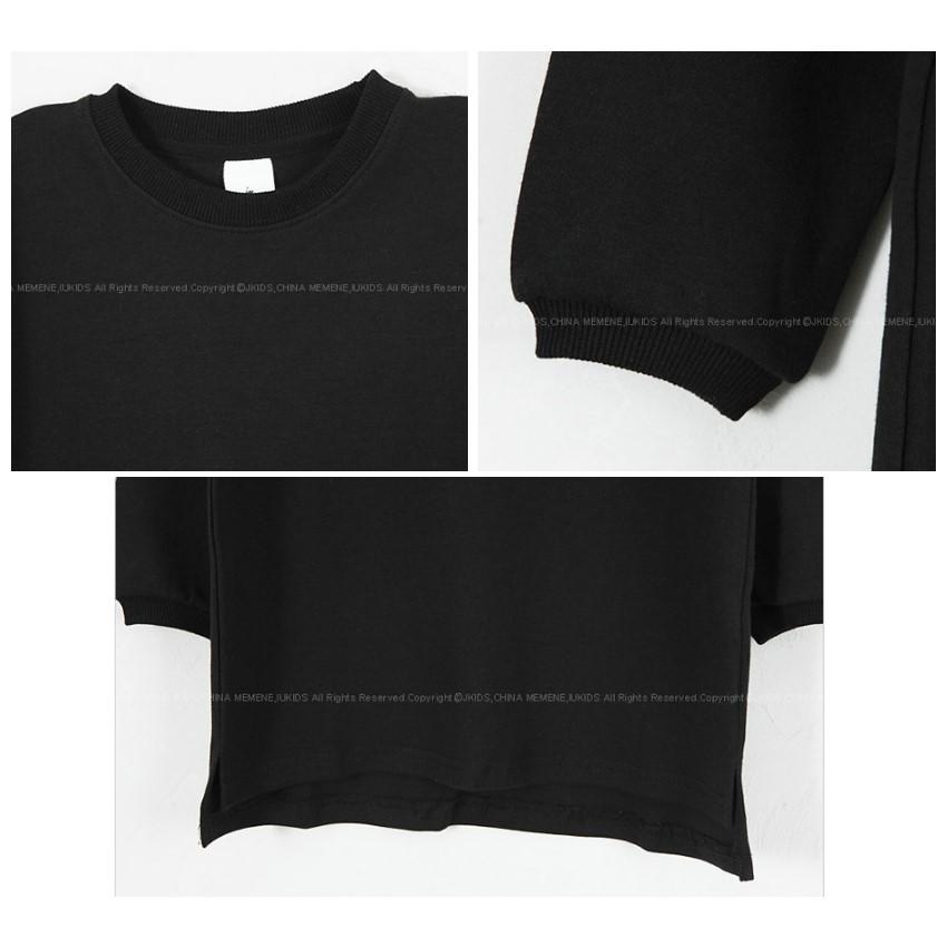 【SOON 再入荷】ブラック シンプル ロング Tシャツ 長袖 ストレッチ ラウンドネック トレーナー 韓国子供服 韓国服 子供服 キッズ ジュニア 女の子 男の子ップス|soon5th|05