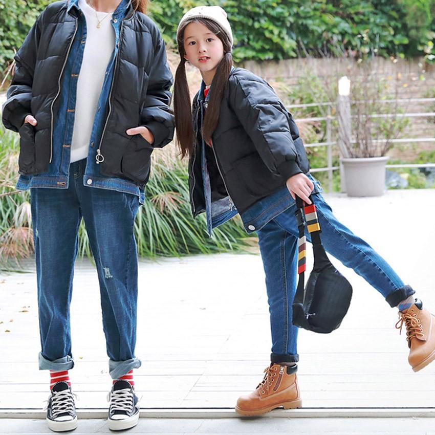 Soon 新作 冬 デニムダウンジャケット アウター ジャンパー Gジャン 重ね着 リンクコーデ 親子ペア ペアルック 女児 男児 韓国服 子供服 キッズ ジュニア Jp5149 Soon5th 韓国 子供服 キッズ 通販 Yahoo ショッピング