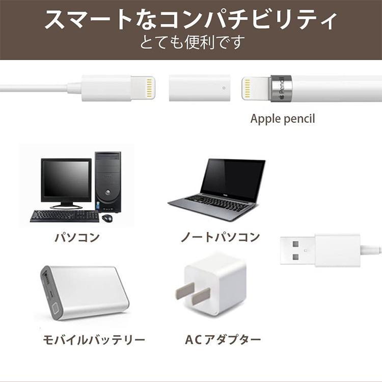 Apple Pencil 充電アダプター アップル ペンシル USBケーブル用変換アダプタ ApplePencil充電 コネクター変換器 (白い 1個セット)｜soonn｜03