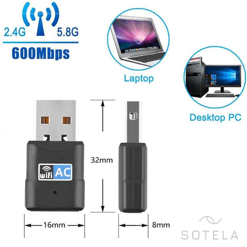 無線lan 子機 600Mbs USB ドライバー不要 接続簡単 無線LANアダプター USB WIFI アダプター 高速モデ 5G 433 2.4G｜soonn｜06