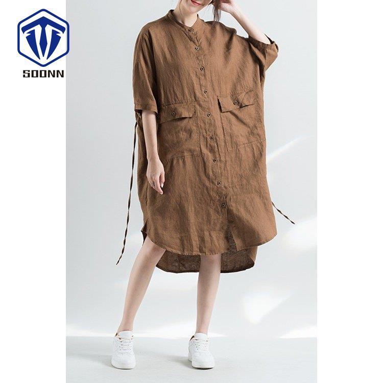 シャツワンピース レディース ゆったり ロング丈シャツ 長袖 マキシドレス コットン 夏 無地 Aライン 体型カバー カジュアル 快適 カバーオール 着痩せ 一流の品質
