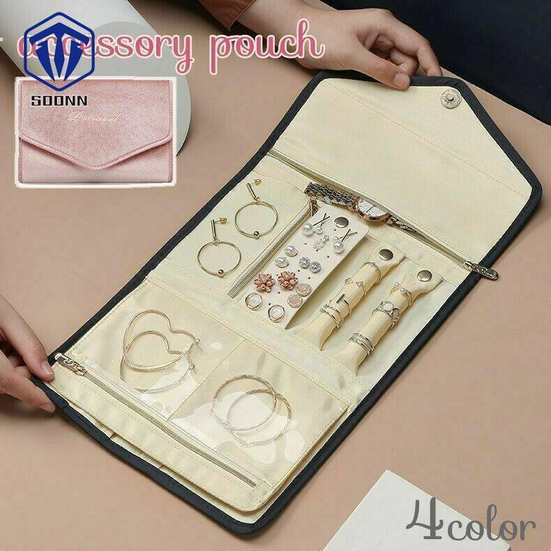 アクセサリーポーチ ジュエリーポーチ 収納ポーチ 持ち運び ネックレス ピアス 指輪 リング ブレスレット ケース 旅行 お出かけ かわいい おしゃれ Q4 Bagwo519 Soonn 通販 Yahoo ショッピング