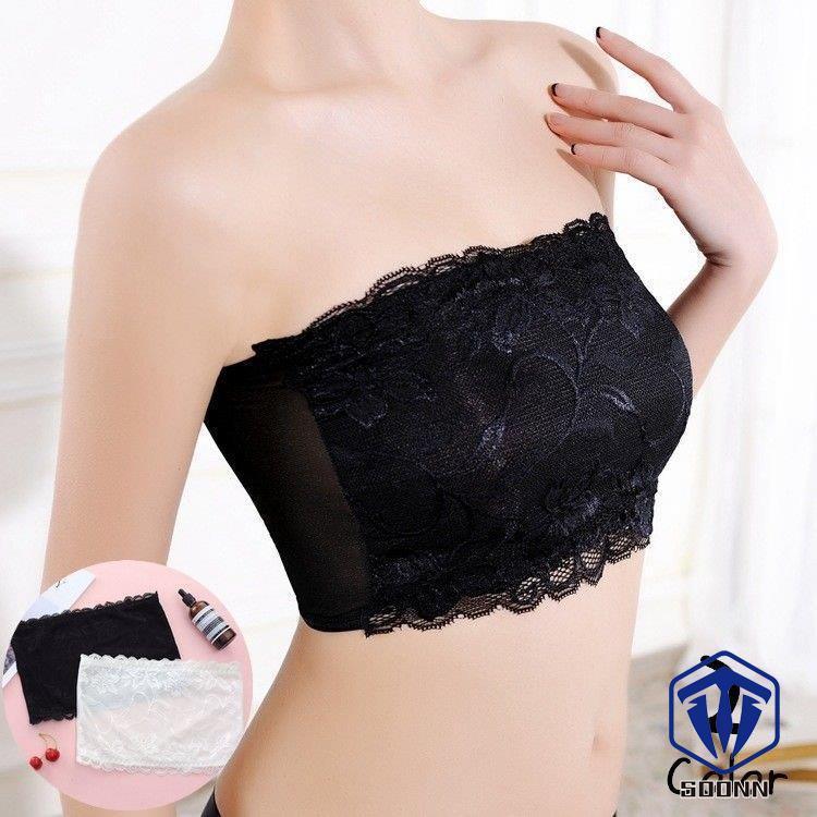 チューブトップ チューブブラ ベアトップ ストラップレス カップ無し ノンワイヤー 見せブラ レース レディース インナー 下着 肌着 透け感 チラ見 Q4 Nd Soonn 通販 Yahoo ショッピング