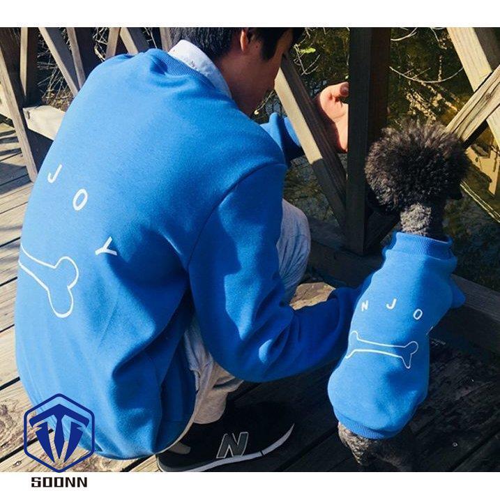 トレーナー お揃い 愛犬とお揃い 骨 ボーン Enjoy ブルー ペア 双子コーデ 秋 冬 あったか 長袖 おしゃれ 可愛い Q4 Sywo404 Soonn 通販 Yahoo ショッピング