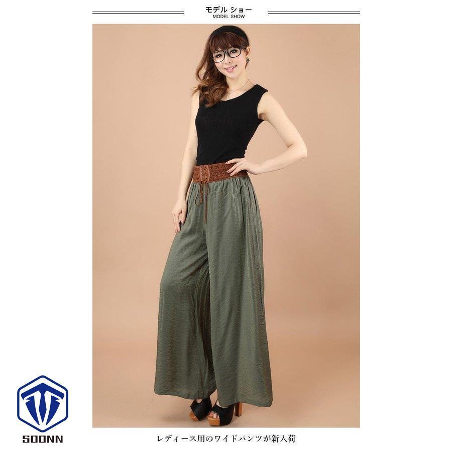 ワイドパンツ 体型カバー レディース ガウチョパンツ コーデ 夏 サマーパンツ 九分丈 薄手 ゆったり ロングパンツ レトロ パンツ お洒落 Q422 Kzwo402 Soonn 通販 Yahoo ショッピング