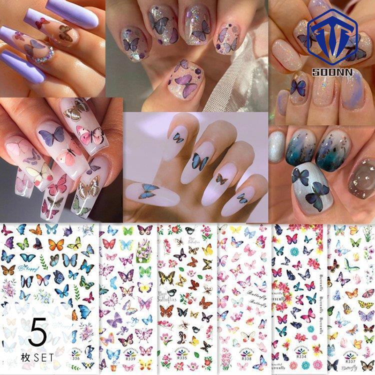 ネイルシール デコパーツ セット 福袋 セルフネイル シール パーツ 蝶 小さめ 華やか カラフル ブルー ピンク レッド シルバー ブラック誕生日 母親 Q529 Fgernail70 Soonn 通販 Yahoo ショッピング