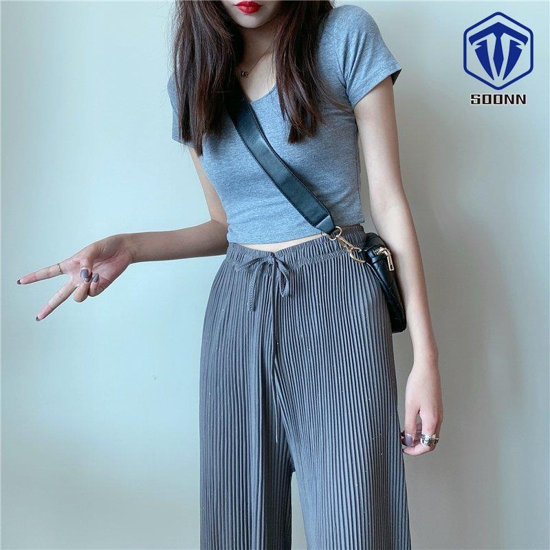 ロングパンツ ワイドパンツ ドレープパンツ 長ズボン レディース 女性 婦人 ボトムス リブ ウエストゴム ラメ おしゃれ かわいい カジュアル ラフ Q621 Wokz108 Soonn 通販 Yahoo ショッピング