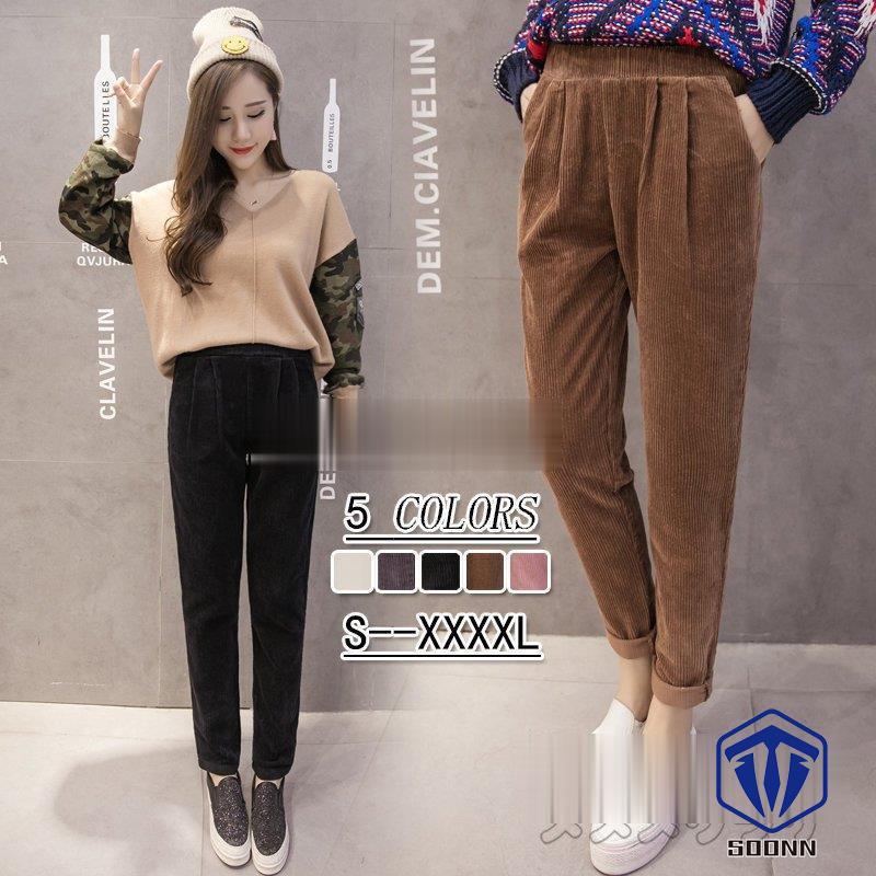 コーデュロイパンツ レディース ワイドパンツ 大きいサイズ有り デイリーコーデ 韓国風 ハレムパンツ 秋物 通勤 通学 代30代40代 ファション きれいめ Q628 Shozwo333 Soonn 通販 Yahoo ショッピング