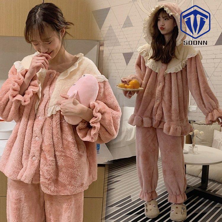 パジャマ レディース 冬 上下セット 部屋着 寝巻き ふわもこパジャマ 裏起毛 厚手 あったか 可愛い ルームウェア モコモコ ふわふわ 長袖 帽付き 帽無し 2色 4fd6gvqijb Colegiocardenalsancha Edu Co