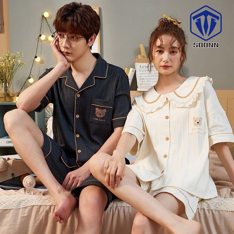 カップルパジャマ メンズ レディース カップル 夏 半袖 可愛い お揃い ペアパジャマ 2点セット ルームウェア 部屋着 寝巻き ナイトガウン Q630 Roomwwo749 Soonn 通販 Yahoo ショッピング