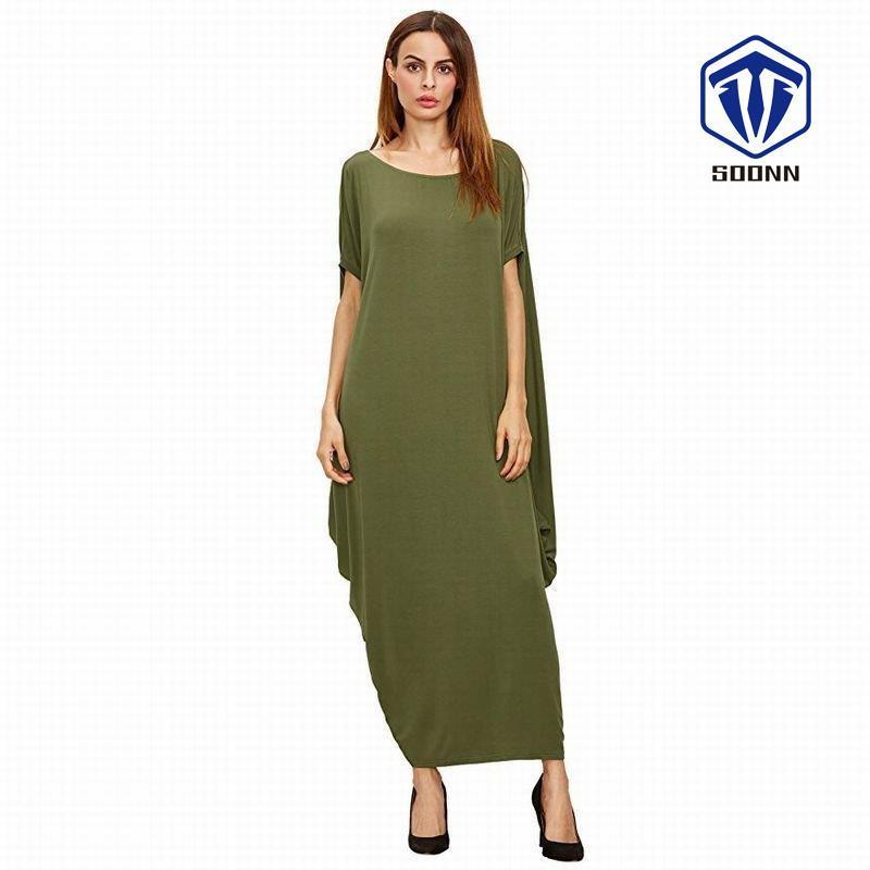 ワンピース ロングワンピース レディース 半袖 ロング丈 ラウンドネック バットスリーブ バットウィングスリーブ バルーン裾 変わった形 体型カバー Son Ooneps709 Soonn 通販 Yahoo ショッピング