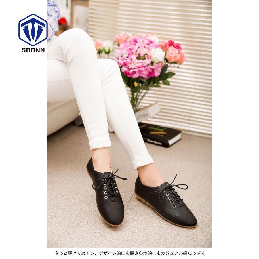 フラットシューズ レディース Puシューズ 楽チン 靴 ぺったんこ シューズ 女性 Puスニーカー カジュアルシューズ くつ お洒落 Yundx Qq8436 Soonn 通販 Yahoo ショッピング