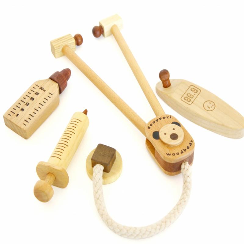 １歳 ２歳 ３歳 誕生日プレゼント ごっこ遊びセット ドクター 木製 くまさんとお医者さんごっこセット 木のおもちゃ スプソリ | Soopsori | 01