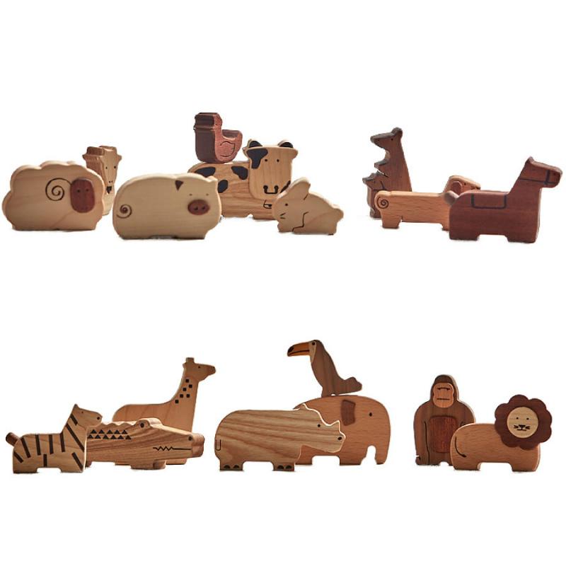 Soopsori 伝える 選べる プチギフト 木の動物人形 メッセージードつき