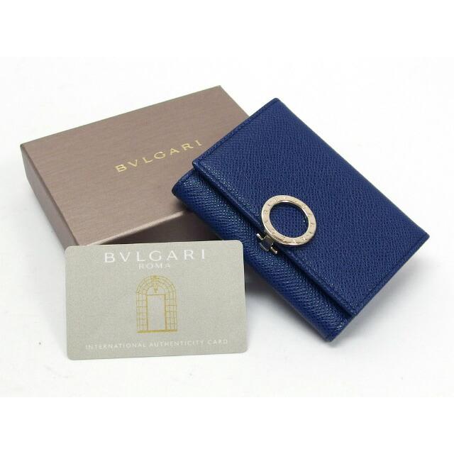 美品　ブルガリ　ケース　ネイビー　クリップ　サークル　ロゴ　レザー　紺 美品 ブルガリ コインケース ネイビー クリップ サークル ロゴ