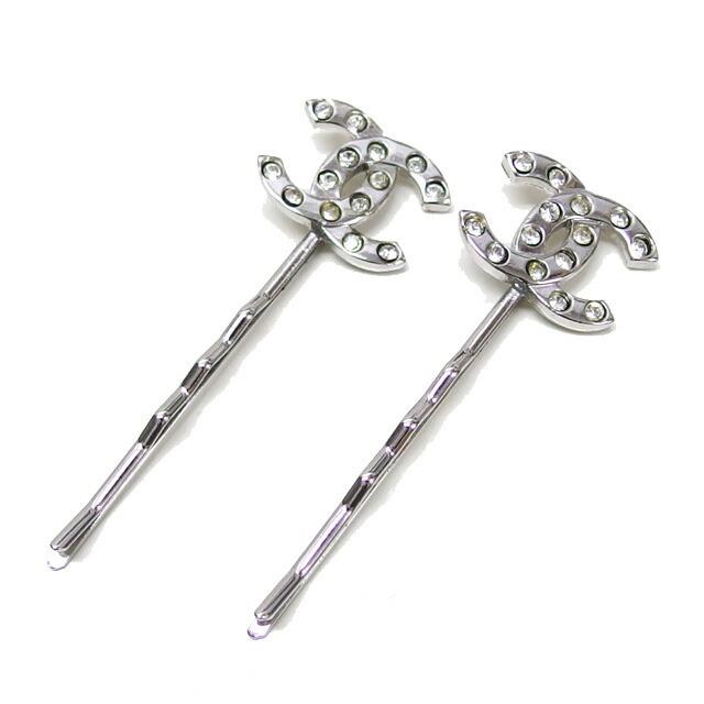 CHANEL ヘアピン マルチカラーココマーク 00T シャネル シルバー