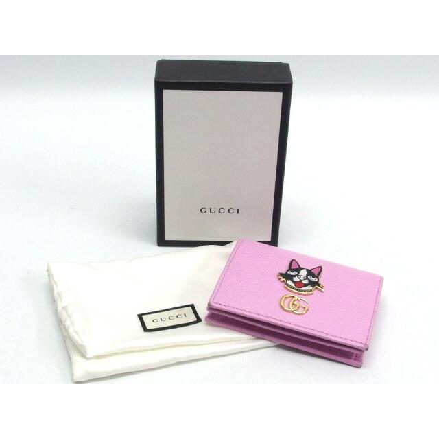 GUCCI グッチ GGマーモント ボスコ ピンク 保管箱 二つ折り財布 【公式