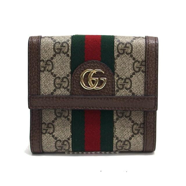 グッチ 二つ折りコンパクト財布 オフィディア GGスプリーム グッチ 二つ折りコンパクト財布 オフィディア GGスプリーム