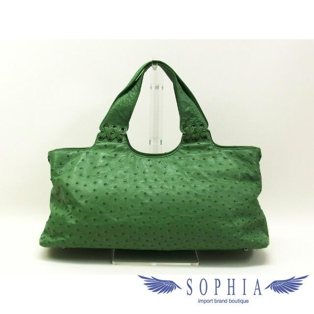 グリーンオーストリッチハンドバッグ