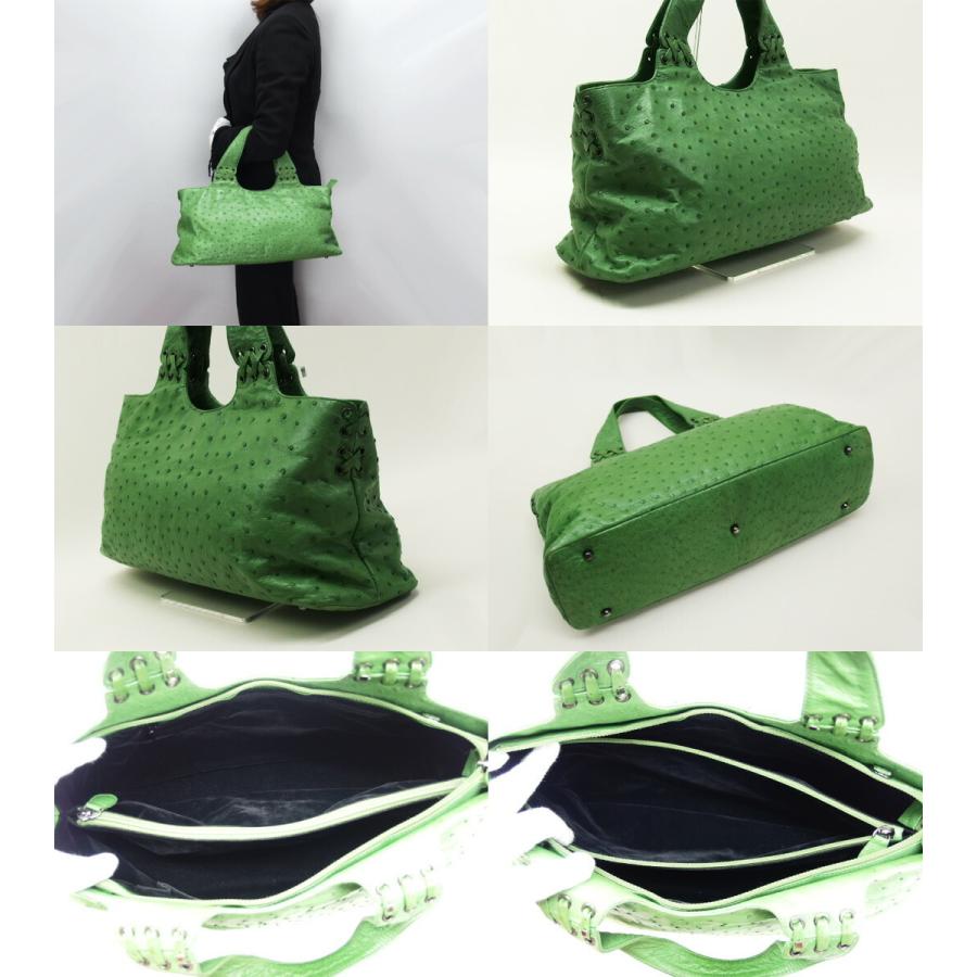 グリーンオーストリッチハンドバッグ