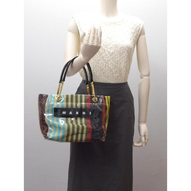 マルニ グロッシーグリップ ストライプ トートバッグS[20211228  